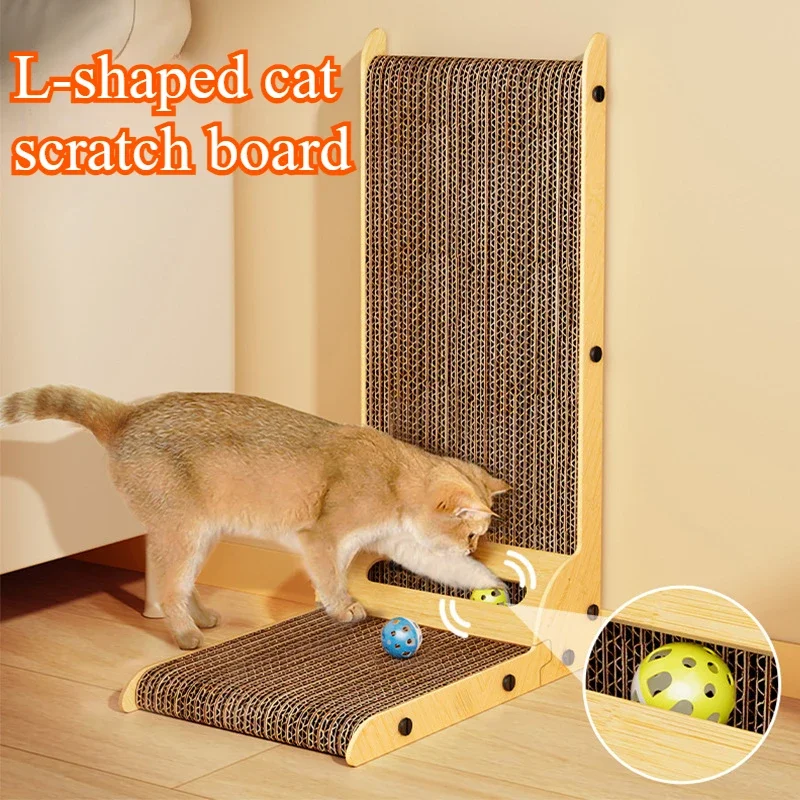 Cat Scratching Board Cat Toys  Wooden  Wear-resistant  and Scratch-resistant Post Cat Furniture Training Grinding Claw Toys Sofa 1