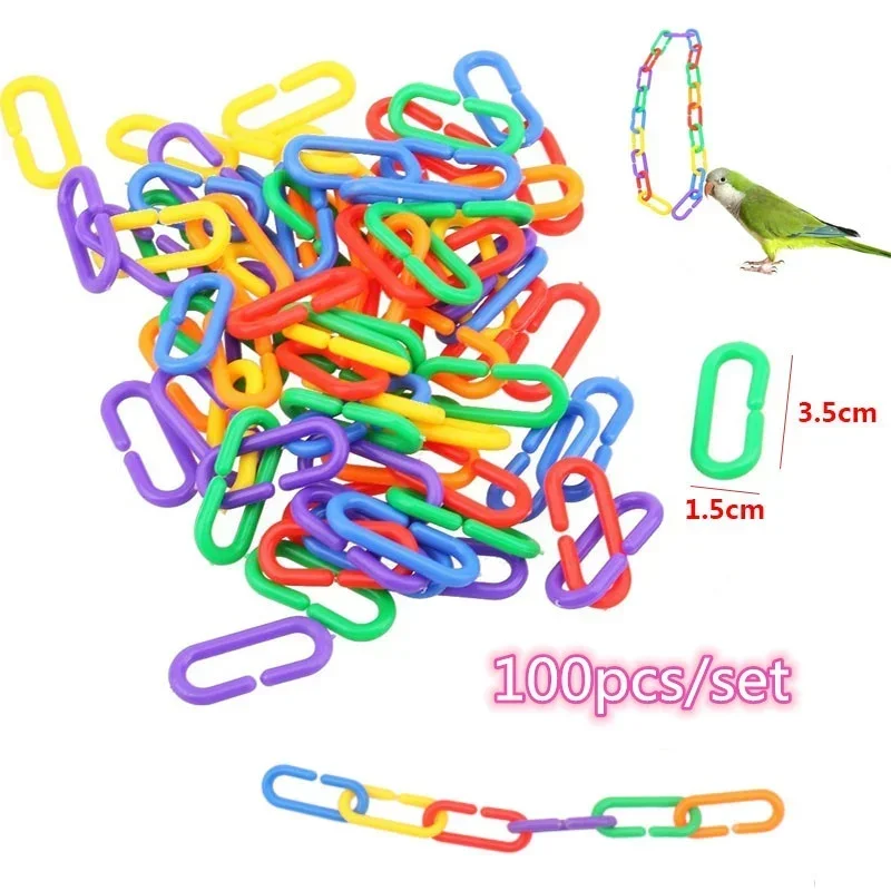 100Pcs/set parrot chewing plastic toys 1