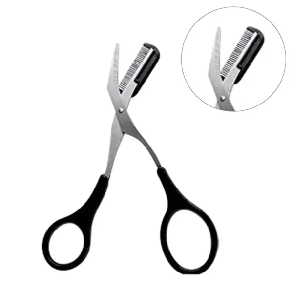Eyebrow Trimmer Scissor with Comb Female Male Eyebrow Eyelash Scissors Safety Stainless Steel Face Razor Makeup Beauty Scissors 1