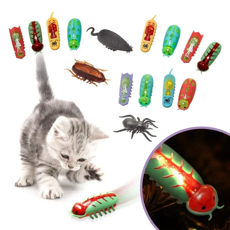 Pet Interactive Mini Electric Bug Cat Toy Kitten Escape Obstacle Automatic Flip Toy Battery Operated Vibration Beetle Supplies 1