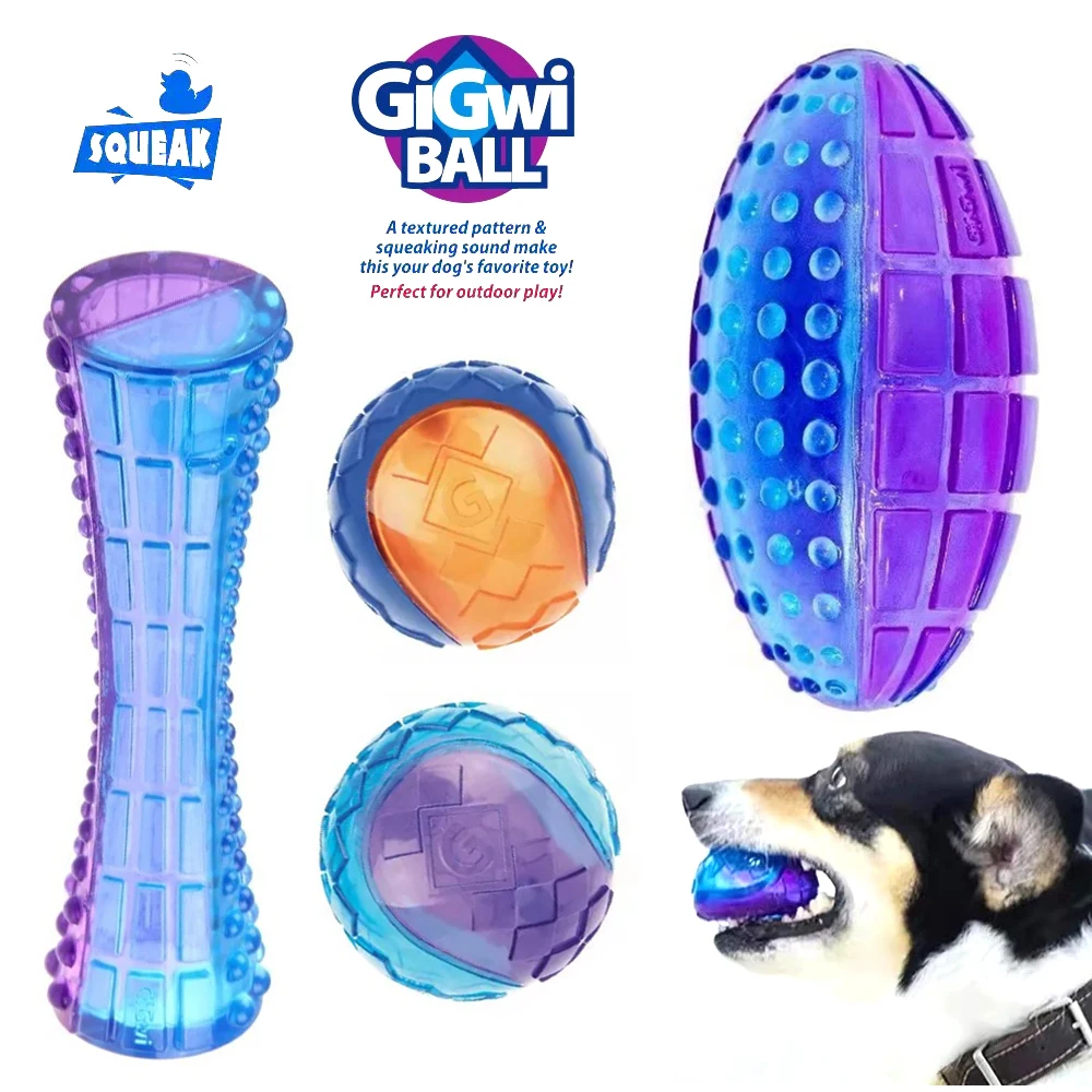 Gigwi Pet Toys Interactive Dog Ball G-Ball Series Squeaky Balls Dog Toys 2.5” for Small/Medium Dogs Bouncy And Assorted Colors 1