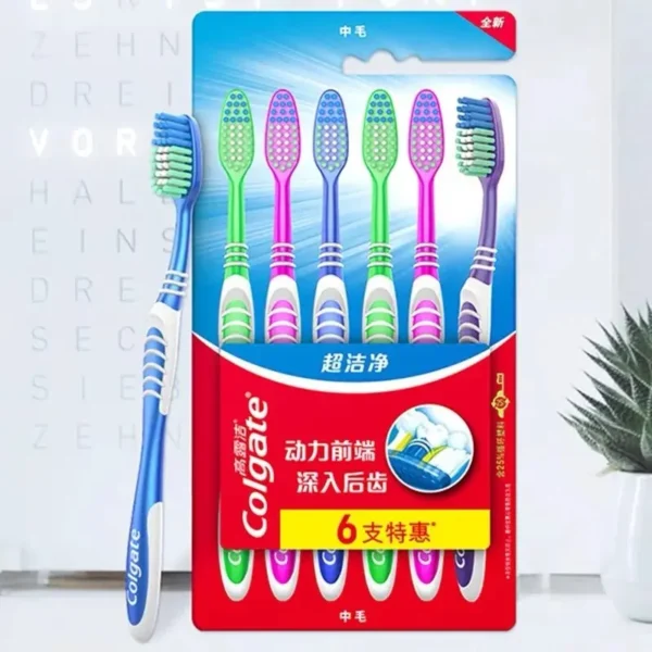 Colgate 6 Packs Toothbrush Tooth Cleaning Family Couple Fine Soft Medium Hair Travel Suit For Men And Women Back Tooth Cleaning 1