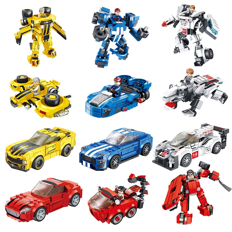 Building Block Racing Series Puzzle Small Particles Assembled Building Block Toys