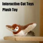 Interactive Cat Toys Rechargeable Flying Bird Rat Cat Toy Chirping Flapping Bird Can Add Catnip Touch Activated Plush Toy 1