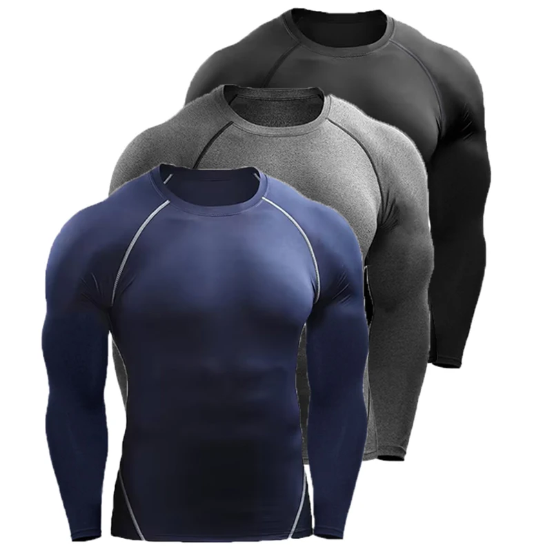 Compression Long Sleeve T Shirt Men Elastic Training T-shirt Gym Fitness Workout Tights Sport Jersey Athletic Running Shirt Men 1