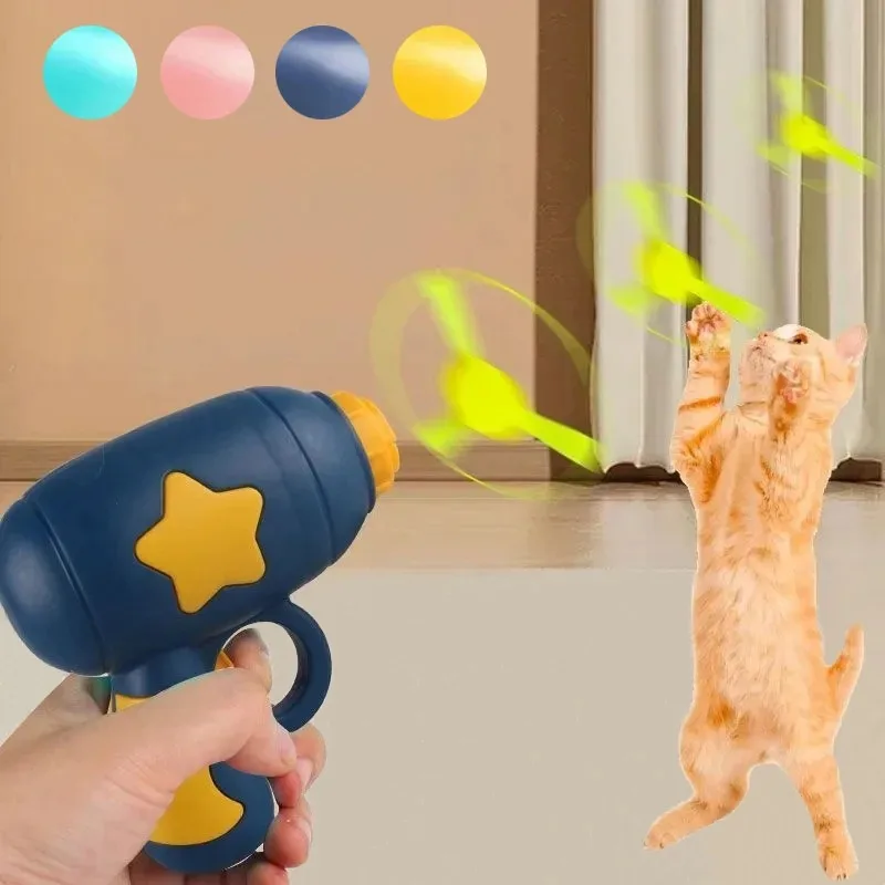 Funny Cat Toy Interactive Launch Pet Training Toy For Kitten Mini Flying Disc Shooting Gun Chasing Games Cat Toys Pet Supplies 1