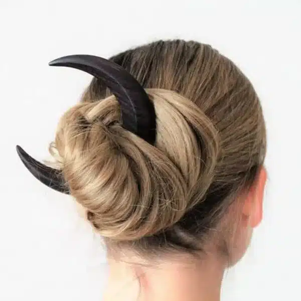 Simple Wood Moon Hair Sticks Hand Carved Wooden Crescent Hair Forks for Women Long Hairpin Comb Styling Fashion Hair Accessories 3