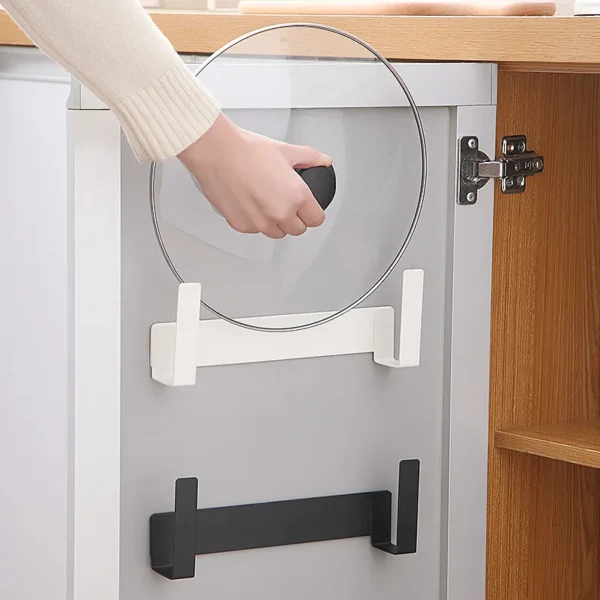 Japanese Simple Punch-free Pot Cover Rack Kitchen Multi-functional Wall Hanging Cutting Board Plastic Wrap Storage Rack 1
