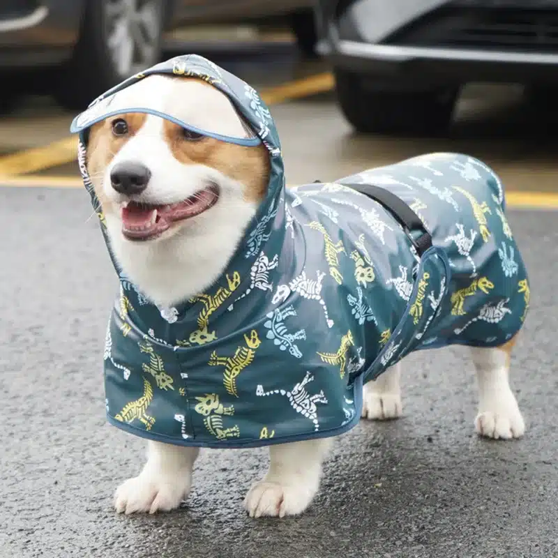 Fullnai Rainy Season Puppy Dog Raincoat Waterproof Pet Clothes for Dogs mascotas Apparel Impermeable Corgi  Shiba Inu Rain Coats 1