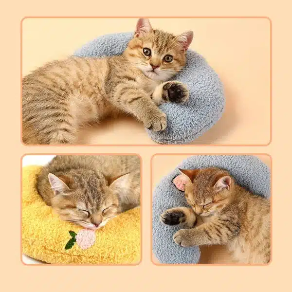 Little Pillow for Cats Fashion Neck Protector Deep Sleep Puppy U-Shaped Pillow Cat Pillow Kitten Headrest Dog Sleeping Pillow 4