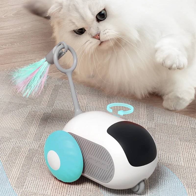 Intelligent Sports Car Remote Control Electric Cat Toys Entertainment Fun Pet Mice Interactive Feathers Cat Sticks Kitten Toy 1