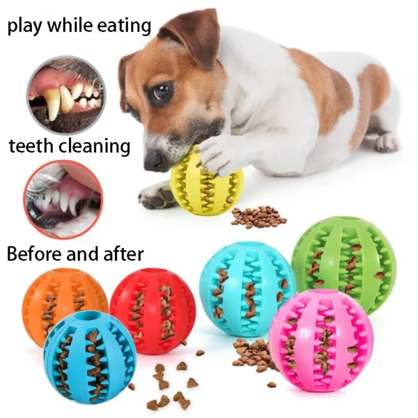 Dog Leaky Food Ball Tooth Cleaning Puppy Chew Toys Natural Rubber Elasticity Ball Relieve Boredom Dog Toy 5CM/7CM 5