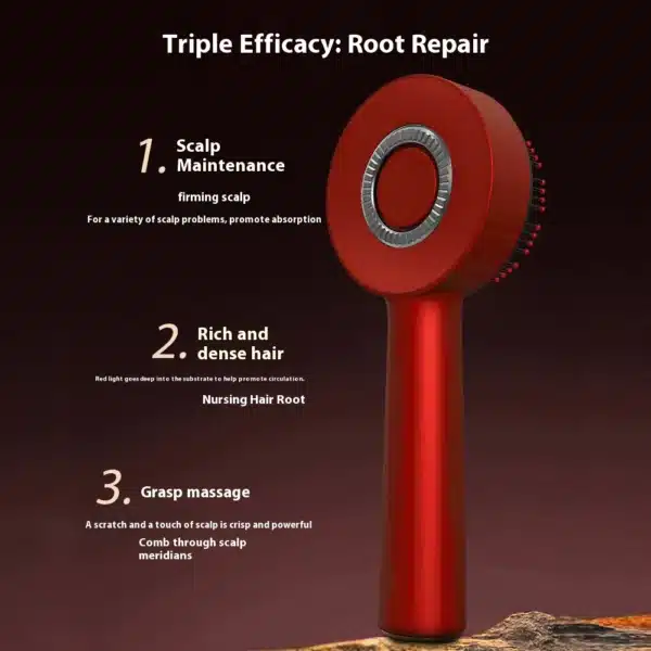 Electric Vibration Massage Comb Red Light Therapy Hair Growth Massage Scalp Brush Anti Hair Loss Liquid Oil Applicator Hair Care 3