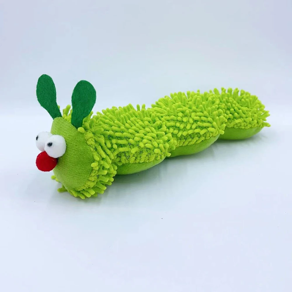 Pet Supplies Caterpillar Shaped Plush Cat Toy Contains Catnip Self Pleasure Boredom Relief Interactive Play 1