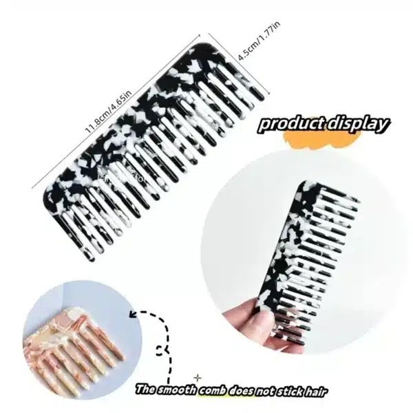 Wide Teeth Acetate Hair Combs Anti-static Massage Hair Brush Hairdressing Colorful Hairdress Salon Styling Traveling Accessories 6