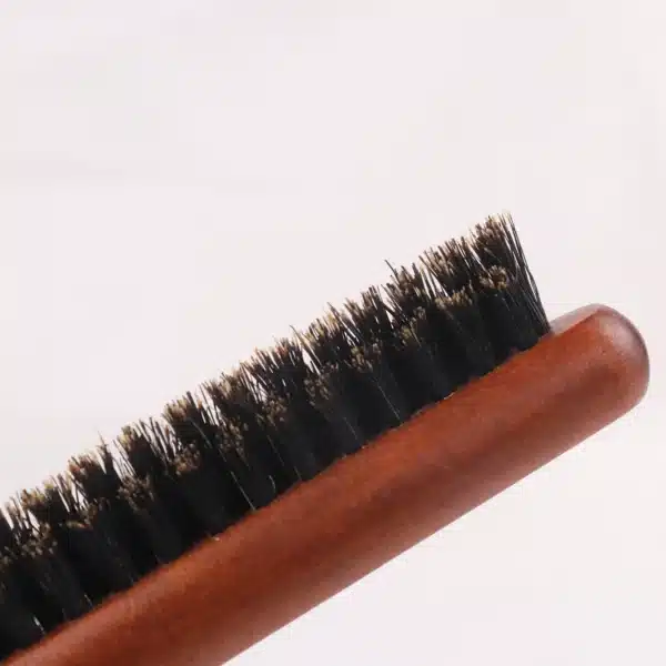 1 professional salon fluffy comb with wooden handle, anti-static back tearing hair brush, scalp massage hairstyle styling tool 6