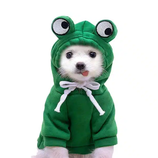 Puppy Cat Pet Hooded Cotton Suit Autumn and Winter Fleece Warm Frog Sweatshirt Pet Clothes Dog Apparel 2