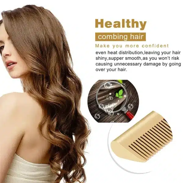 Hot Comb Hair Straightener Heat Pressing Combs Portable Ceramic Curling Iron for Hair Beard Wigs Wet and Dry Hair Styling Tools 3