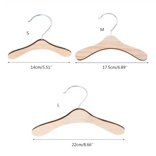 10 Pieces Wooden Pet Apparel Hangers Wooden Portable Clothes Hanger Durable Gift 6