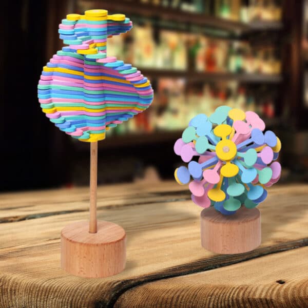 Solid Wooden Rotating Lollipop Fischer Series Creative Ornaments Decompression Toys Decompression Artifact Gyro - Image 2