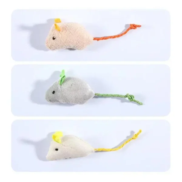 1pc Pet Toy Cats Toys Fun Plush MouseCat Interaction Toy For Kitten Colorful Durable Cute Plush False Mouse Pet Cat Accessories 2