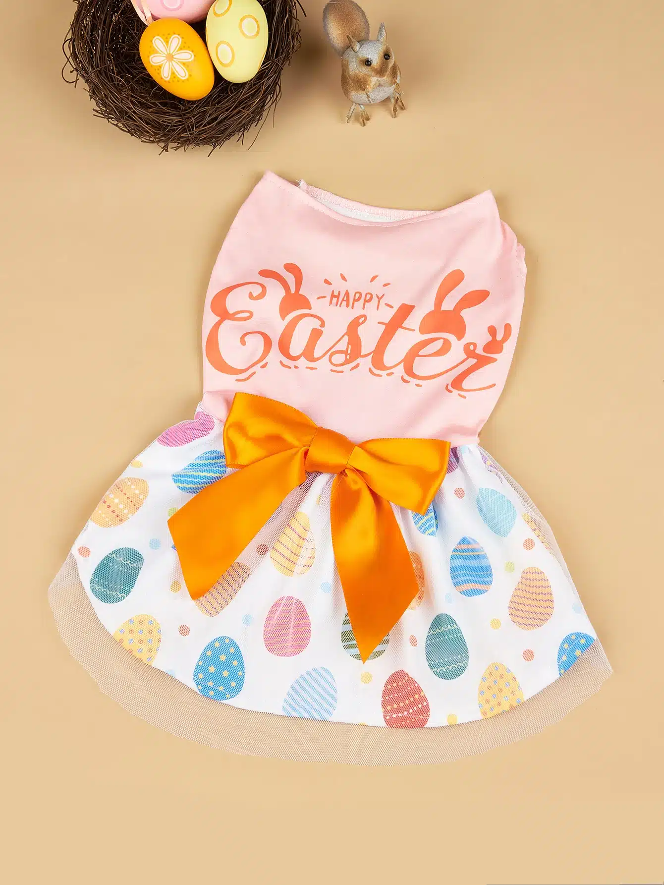 Happy Easter Day Dog Dress Girl Dog Clothes Easter Bunny Dogs Dresses Pet Apparel Doggie Tutu with Bowknot Cat Clothing Puppy Dr 1