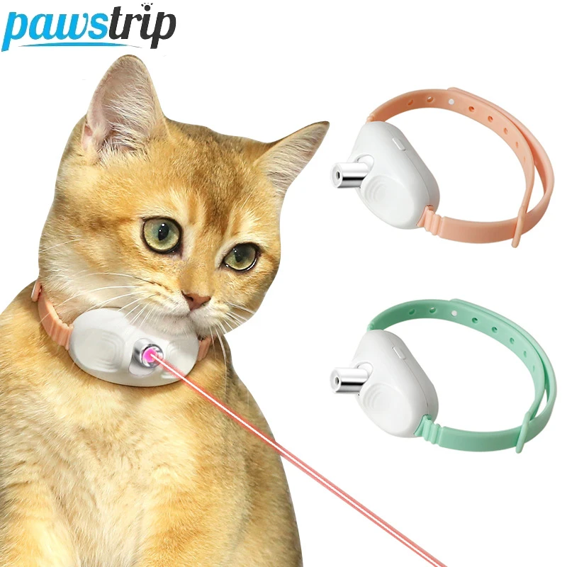 LED Laser Cat Teasing Toy USB Rechargeable Cat Toy Adjustable Magic Cat Collar Kitten Playing Toy Cat Accessories 1