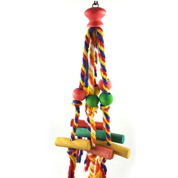 Parrot Chew Toy Cotton Rope Birds Toy Bite Bridge Bird Tearing Toys Cockatiels Training Hang Swings Birds Cage Supplies 3