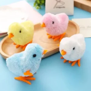 Pet Cat Toys Jumping Walking Hopping Cartoon Plush Chicken Clockwork Cat Interative Playing Toy Wind Up Chick Kitten Supplies 1