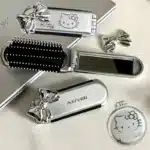 1 piece of Hello Kitty Sanrio Folding Hair Comb, Hair Style and Mirror Cinnamoroll Anime Portable Travel Comb Tool 1