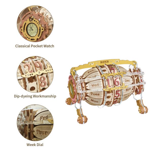 Robotime ROKR Zodiac Wall Clock 3D Wooden Puzzle Model Assembly Toys Gifts for Children Kids Teens LC601 Support Dropshipping - Image 2