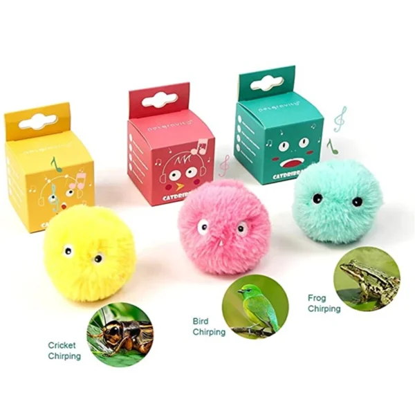 Interactive Ball Smart Cat Toys Plush Electric Catnip Training Toy Kitten Touch Sounding Pet Product Squeak Toy Ball 4