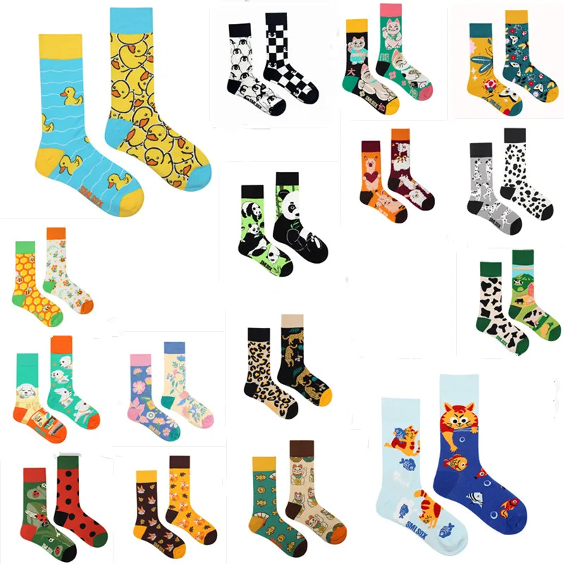 1 Pair Man Women Sock Original AB Tide Socks Colorful Cat Dog Koala Cow Cotton Socks Four Seasons Unisex Socks for Birthday Gift 1