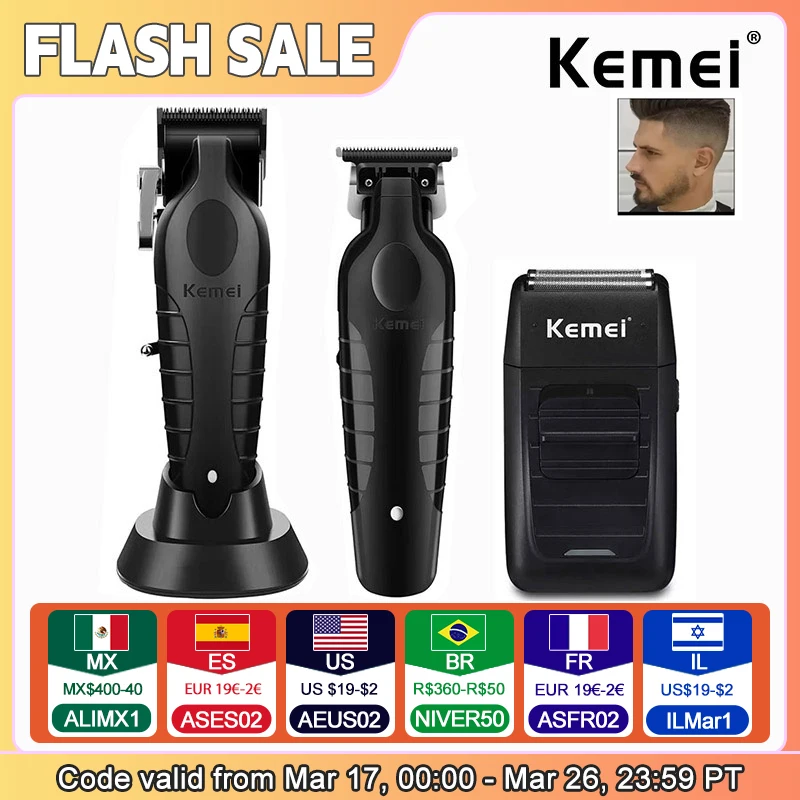 Kemei KM-2296 KM-2299 KM-1102 Hair Clipper Kit Men's Electric Shaver Hair Trimmer Machine Professional Hair Cutting Machine 1