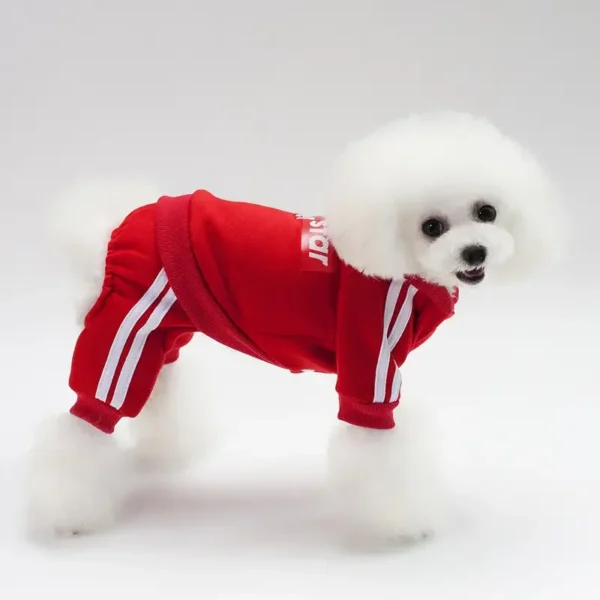 Winter Warm Pet Apparel Jumpsuit, Printed Clothes Sweater, Small Medium Cats & Dogs Costume 2