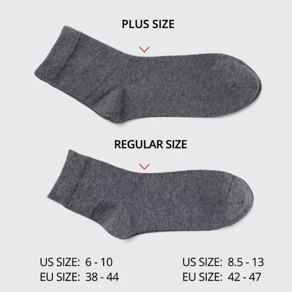 HSS 5/10 Pairs Men's Cotton Blend Socks Black Business Men Socks Soft Breathable Summer Winter for Male Socks Plus Size (6.5-14) 4