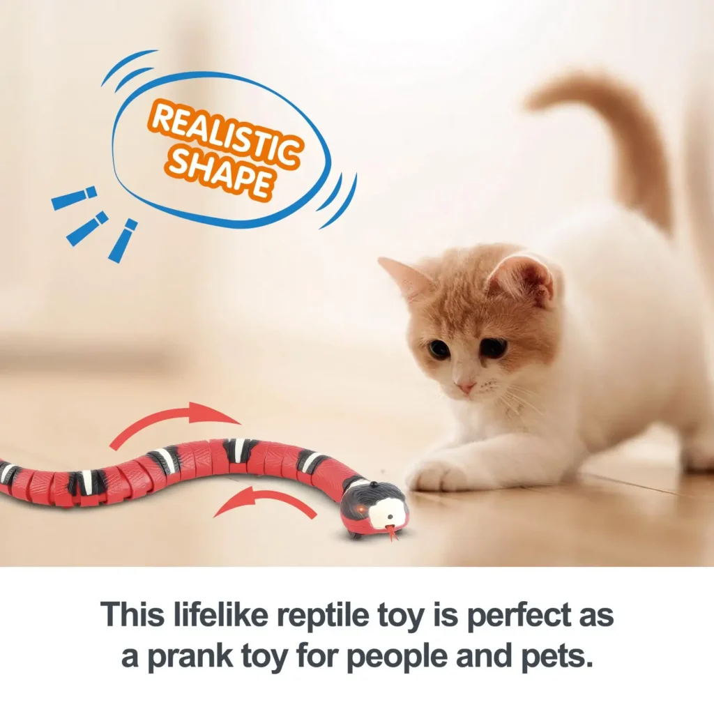 Smart Sensing Cat Toys Interactive Automatic Eletronic Snake Cat Teaser Indoor Play Kitten Toy USB Rechargeable for Cats Kitten 1