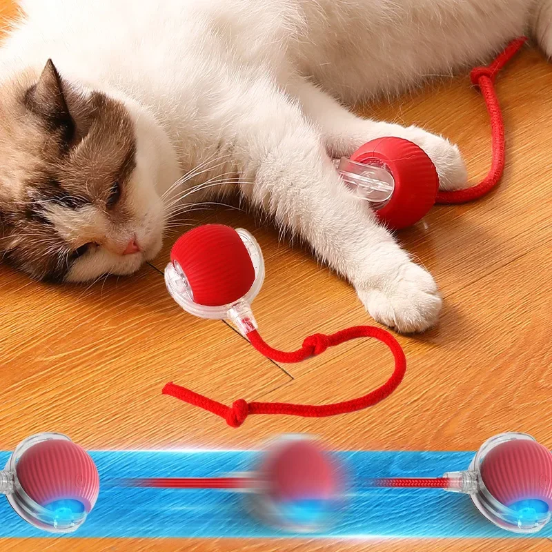 Smart Cat Toys Automatic Rolling Ball Fake Tail Rechargeable Electric Pet Interactive Toy Dog Cat Training Imitate Mouse Tail 1