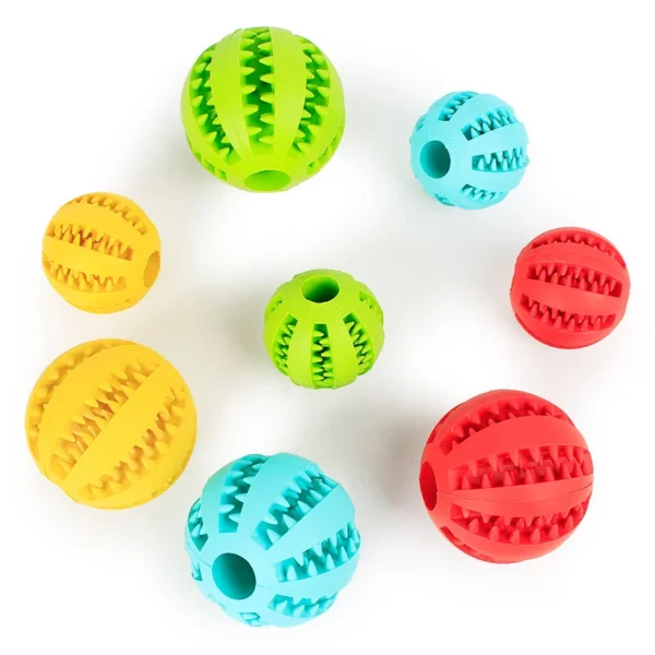 Pet Bite resistant Rubber Watermelon Tooth Ball Dog Toy Elastic Hot Sale Dog Food Spill Ball PetDogsBalls Food leaker 5