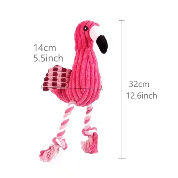 Cute Flamingo Plush Dog Toys Funny Interactive Squeaky Chew Ropes Toys For Small Large Pets Teeth Cleaning Supplies 3