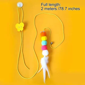 Pet Cat Toys Funny Stick Kitten Self -hi Elastic Rope Dragonfly Shape Feather Bell Teasing Stick Hanging Swing Thousands 1