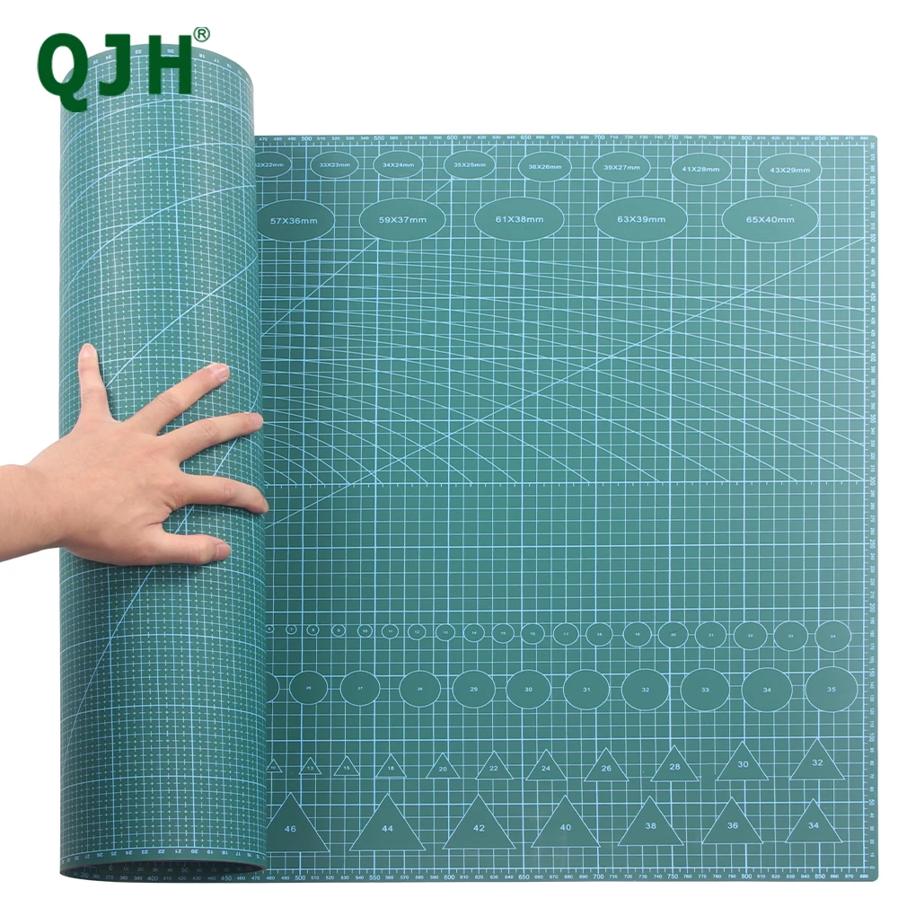 QJH PVC Leathercraft Cutting Board Cutting Mat Knife Plate Mallet Mat Cut Craft Double Sided Grid A1 90x60cm / Fathers Day Gift 1