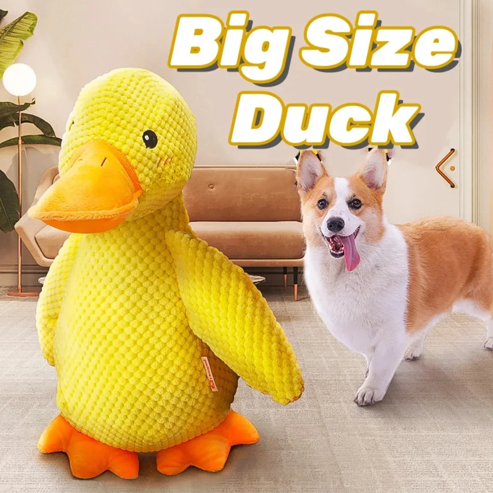 Dog Toy Stomping Duck Bite Resistant Grinding Teeth Cleaning Large Dog Interactive Entertainment Puppy Boredom Pet Plush Toy 1