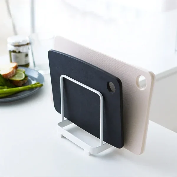 Layered Cutting Board Rack Kitchen Simple Solid Color Vertical Finishing Storage Drain Tray Dish Drying Shelf Sink Organizer 4