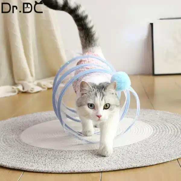 Dr.DC Cat Tunnel For Indoor Cats Collapsible Toy Coil Spiral Colorful Springs Cat Pet Crinkle Tunnels For Indoor Pet Supplies 2