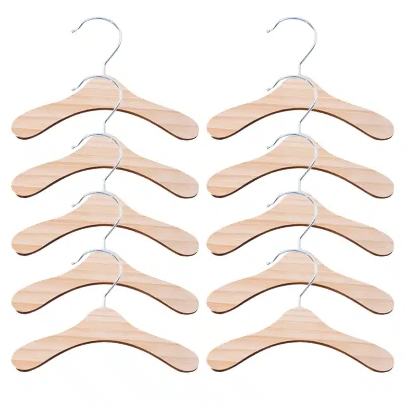 10 Pieces Wooden Pet Apparel Hangers Wooden Portable Clothes Hanger Durable Gift 1