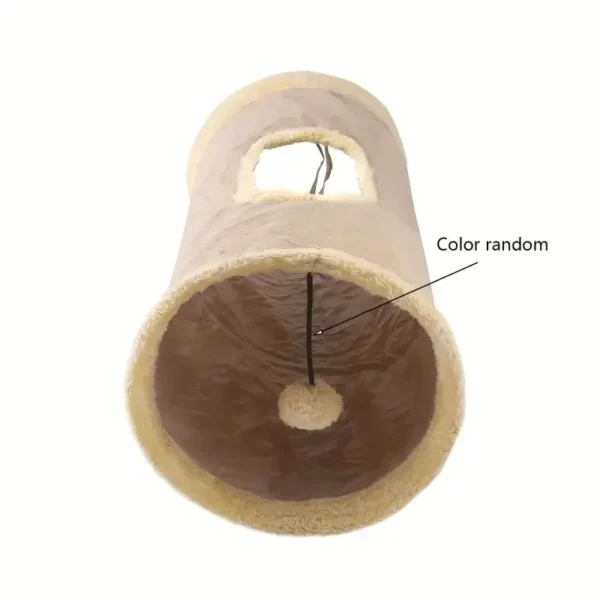 Pet Cat Tunnel Collapsible Plush Channel Foldable Suede Educational Toy Warm Winter Interactive Toys for Indoor Puppy Supplies 5