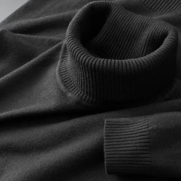 New Mens Knitted Sweaters Solid Color Turtleneck Breathable Pullovers Warm Outdoor Basic Streetwear autumn Business Tops 3