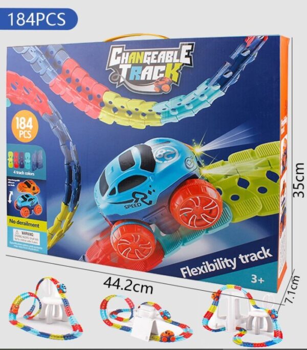 Variety Of Flexible Assembling Electric Light Rail Toy Car - Image 8