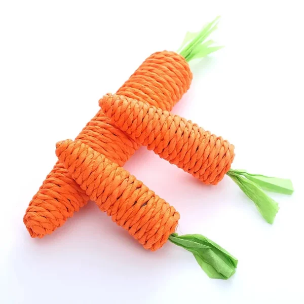 Fabric Carrot Cat Toy, Cat Annoyingly Grinding Teeth Sound Toy, Bite Resistant Paper Rope to Clean Teeth 4